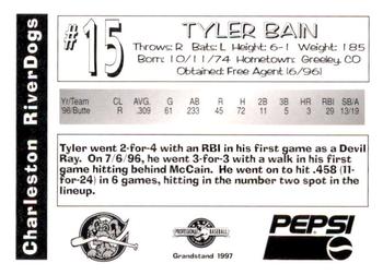 1997 Grandstand Charleston RiverDogs #NNO Tyler Bain Back