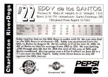 1997 Grandstand Charleston RiverDogs #NNO Eddy de los Santos Back