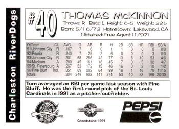 1997 Grandstand Charleston RiverDogs #NNO Thomas McKinnon Back