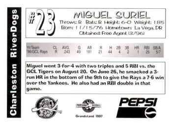 1997 Grandstand Charleston RiverDogs #NNO Miguel Suriel Back