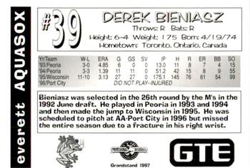1997 Grandstand Everett AquaSox #NNO Derek Bieniasz Back