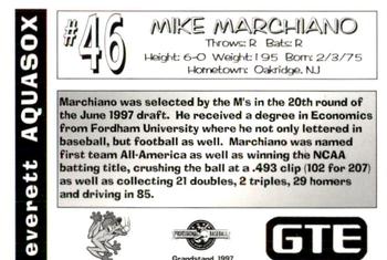 1997 Grandstand Everett AquaSox #NNO Mike Marchiano Back