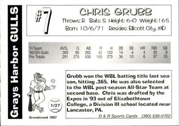 1997 Grandstand Grays Harbor Gulls #NNO Chris Grubb Back