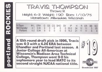 1997 Grandstand Portland Rockies #NNO Travis Thompson Back