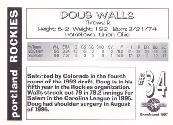 1997 Grandstand Portland Rockies #NNO Doug Walls Back