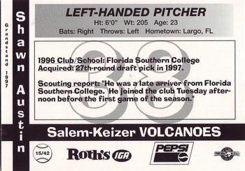 1997 Grandstand Salem-Keizer Volcanoes #15 Jeff Andra Back