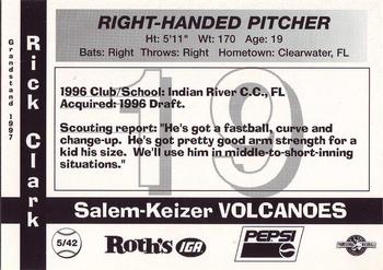 1997 Grandstand Salem-Keizer Volcanoes #5 Richard Clark Back
