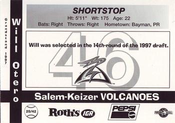 1997 Grandstand Salem-Keizer Volcanoes #25 Will Otero Back