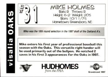 1997 Grandstand Visalia Oaks #NNO Mike Holmes Back