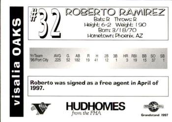 1997 Grandstand Visalia Oaks #NNO Roberto Ramirez Back