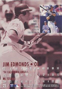 1995 Ultra - Gold Medallion #21 Jim Edmonds Back