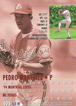 1995 Ultra - Gold Medallion #405 Pedro Martinez Back