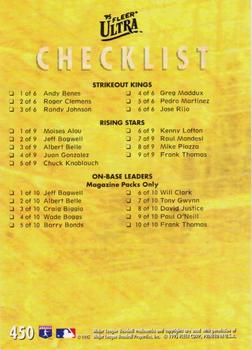 1995 Ultra - Gold Medallion #450 Checklist Back