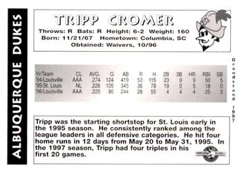 1997 Grandstand Albuquerque Dukes #NNO Tripp Cromer Back