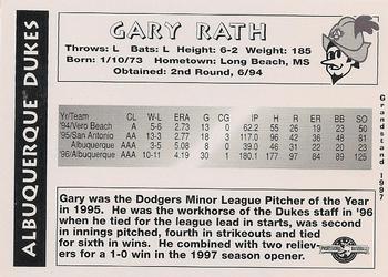 1997 Grandstand Albuquerque Dukes #NNO Gary Rath Back