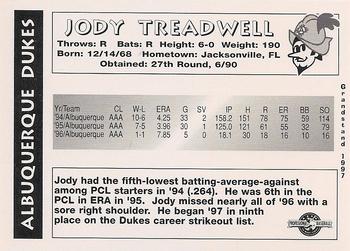 1997 Grandstand Albuquerque Dukes #NNO Jody Treadwell Back