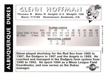 1997 Grandstand Albuquerque Dukes #NNO Glenn Hoffman Back