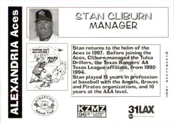 1997 Grandstand Alexandria Aces #NNO Stan Cliburn Back