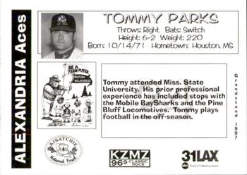 1997 Grandstand Alexandria Aces #NNO Tommy Parks Back