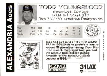 1997 Grandstand Alexandria Aces #NNO Todd Youngblood Back