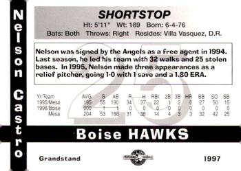 1997 Grandstand Boise Hawks #NNO Nelson Castro Back
