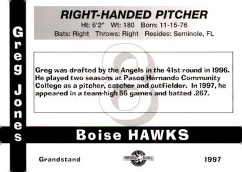 1997 Grandstand Boise Hawks #NNO Greg Jones Back