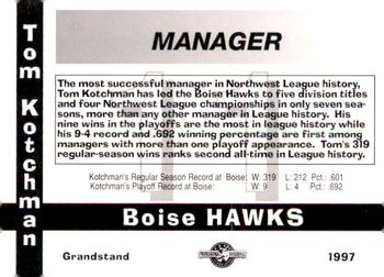 1997 Grandstand Boise Hawks #NNO Tom Kotchman Back