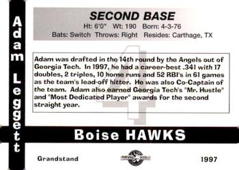 1997 Grandstand Boise Hawks #NNO Adam Leggett Back
