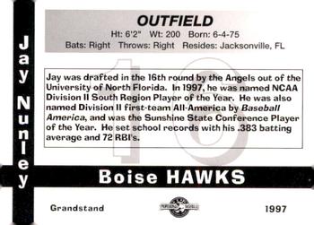 1997 Grandstand Boise Hawks #NNO Jay Nunley Back