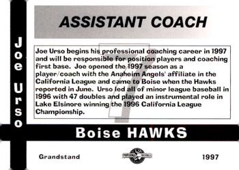 1997 Grandstand Boise Hawks #NNO Joe Urso Back