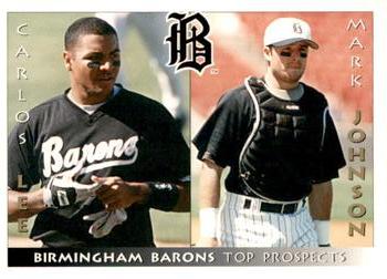 1998 Grandstand Birmingham Barons #NNO Top Prospects (Carlos Lee / Mark Johnson) Front