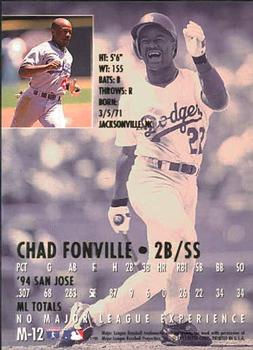 1995 Ultra - Gold Medallion Rookies #M-12 Chad Fonville Back