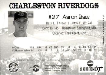 1998 Grandstand Charleston RiverDogs #NNO Aaron Bass Back