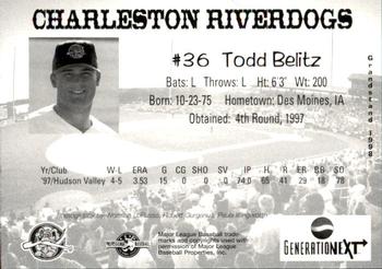 1998 Grandstand Charleston RiverDogs #NNO Todd Belitz Back
