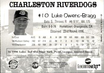 1998 Grandstand Charleston RiverDogs #NNO Luke Owens-Bragg Back