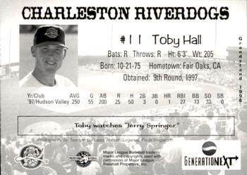 1998 Grandstand Charleston RiverDogs #NNO Toby Hall Back