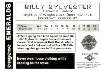1998 Grandstand Eugene Emeralds #NNO Billy Sylvester Back