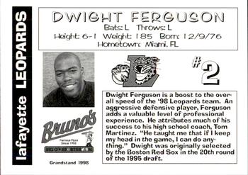 1998 Grandstand Lafayette Leopards #NNO Dwight Ferguson Back