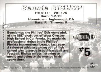1998 Grandstand Martinsville Phillies #NNO Bennie Bishop Back
