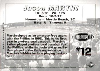 1998 Grandstand Martinsville Phillies #NNO Jason Martin Back