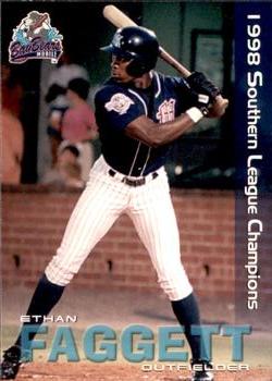 1999 Grandstand Mobile BayBears 1998 Southern League Champions #NNO Ethan Faggett Front