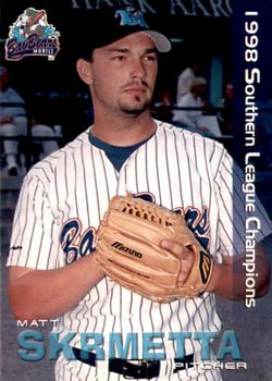 1999 Grandstand Mobile BayBears 1998 Southern League Champions #NNO Matt Skrmetta Front