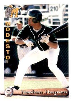 1998 Grandstand Modesto A's #NNO Nathan Haynes Front