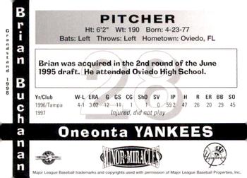 1998 Grandstand Oneonta Yankees #NNO Brian Buchanan Back