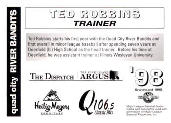 1998 Grandstand Quad City River Bandits #NNO Ted Robbins Back