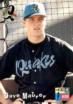 1998 Grandstand Rancho Cucamonga Quakes #NNO Dave Maurer Front