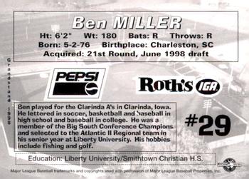 1998 Grandstand Salem-Keizer Volcanoes #NNO Ben Miller Back