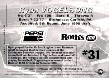 1998 Grandstand Salem-Keizer Volcanoes #NNO Ryan Vogelsong Back