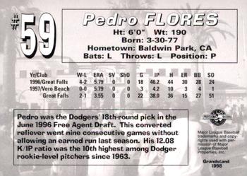 1998 Grandstand San Bernardino Stampede #NNO Pedro Flores Back