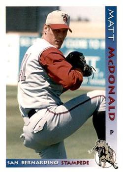 1998 Grandstand San Bernardino Stampede #NNO Matt McDonald Front